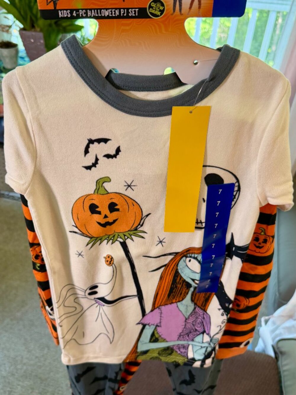 NWT Disney Nightmare Before Christmas Jack 4pc Glow Dark Pajama Set Kids Sz 7
